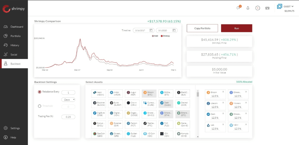 shrimpy portfolio tracker