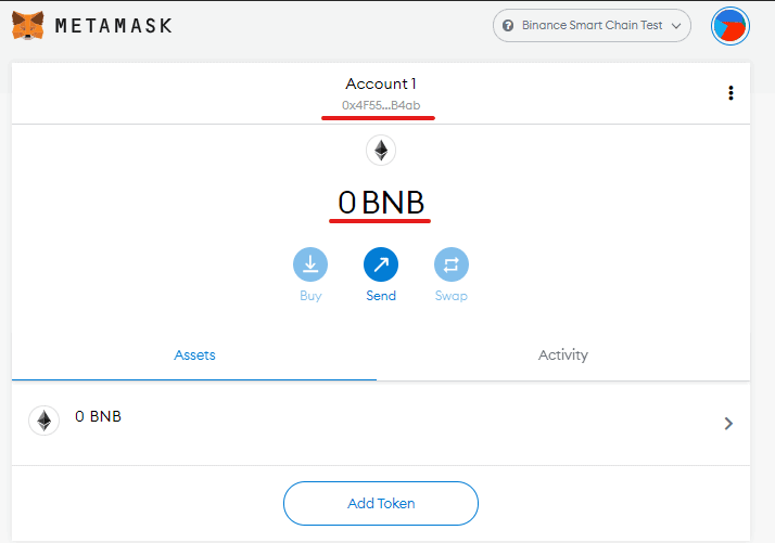 Set up MetaMask for Binance Smart Chain or BNB Chain 12 Copy Account 1’s address(Receiver’s) from Metamask