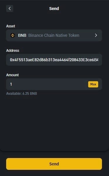 Set up MetaMask for Binance Smart Chain or BNB Chain 13 Select Transfer