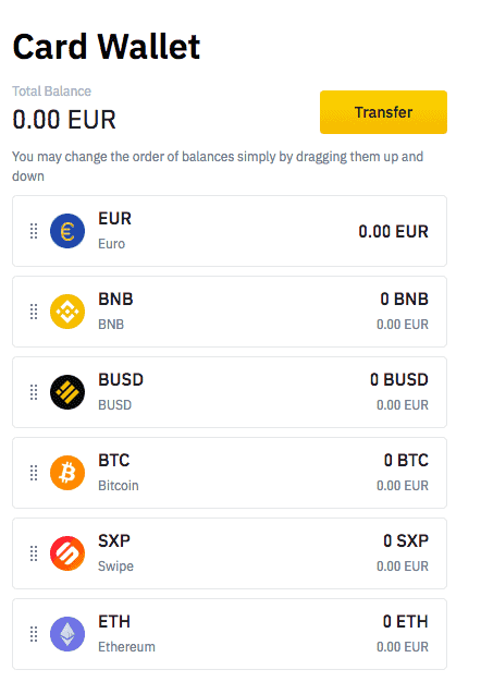 The Binance Card Wallet 