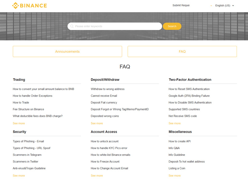 Binance FAQ