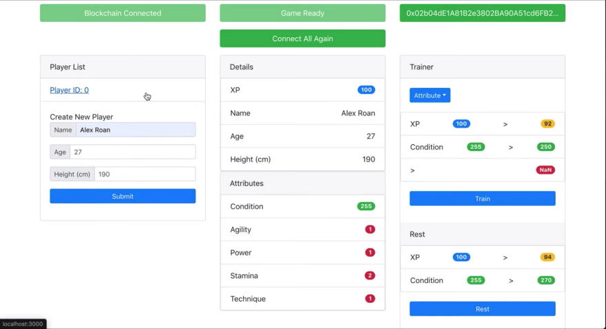 Ethereum Simulation Game — Part 5 - Competing Against Other Players 2 Figure 1: Interface Before