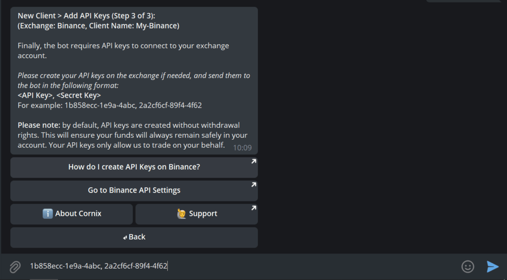 Binance API Key and Secret Key