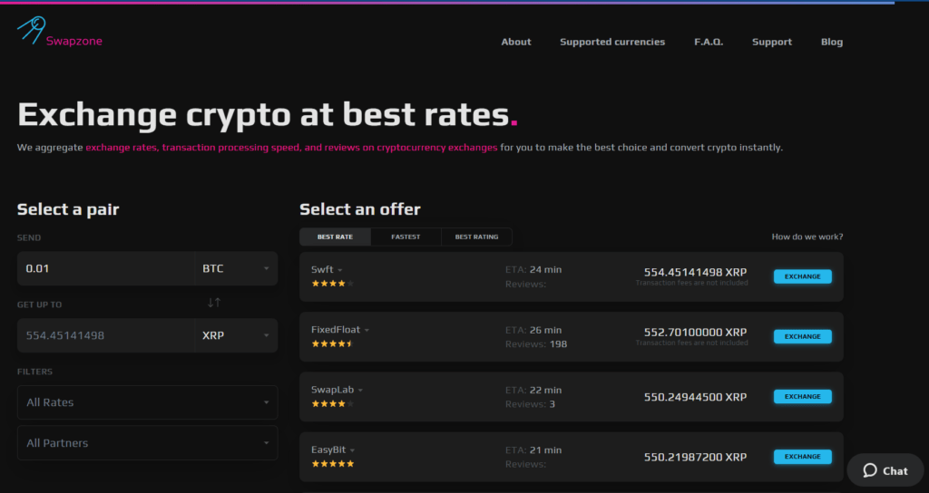 buy XRP (Ripple) on SwapZone