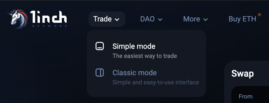 A Complete Guide to the 1inch Protocol 6 Choose the modes