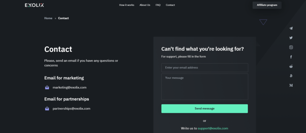 Exolix Customer Support