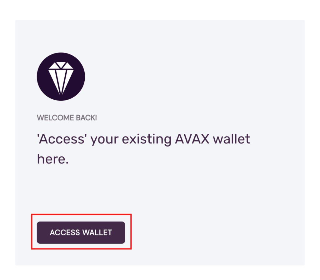 How to use Ledger X with Avalanche? 7 'Access Wallet button