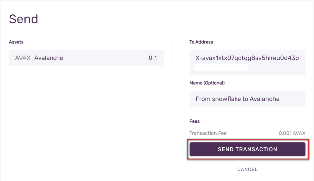 How to use Ledger X with Avalanche? 11 click on the 'Send'