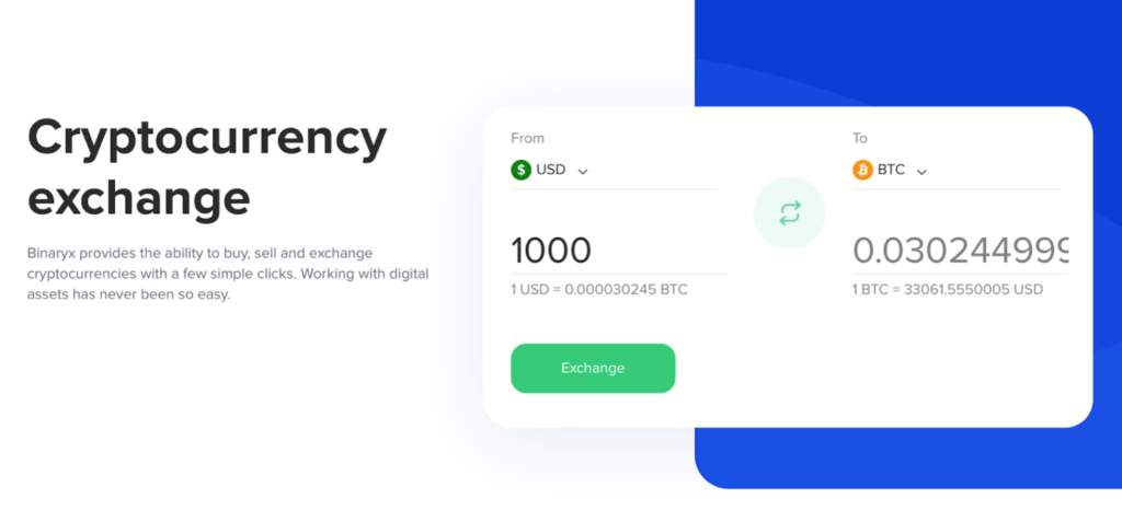 Binaryx Review : Is it Safe or Legit? 1 Binaryx Review: Exchange module