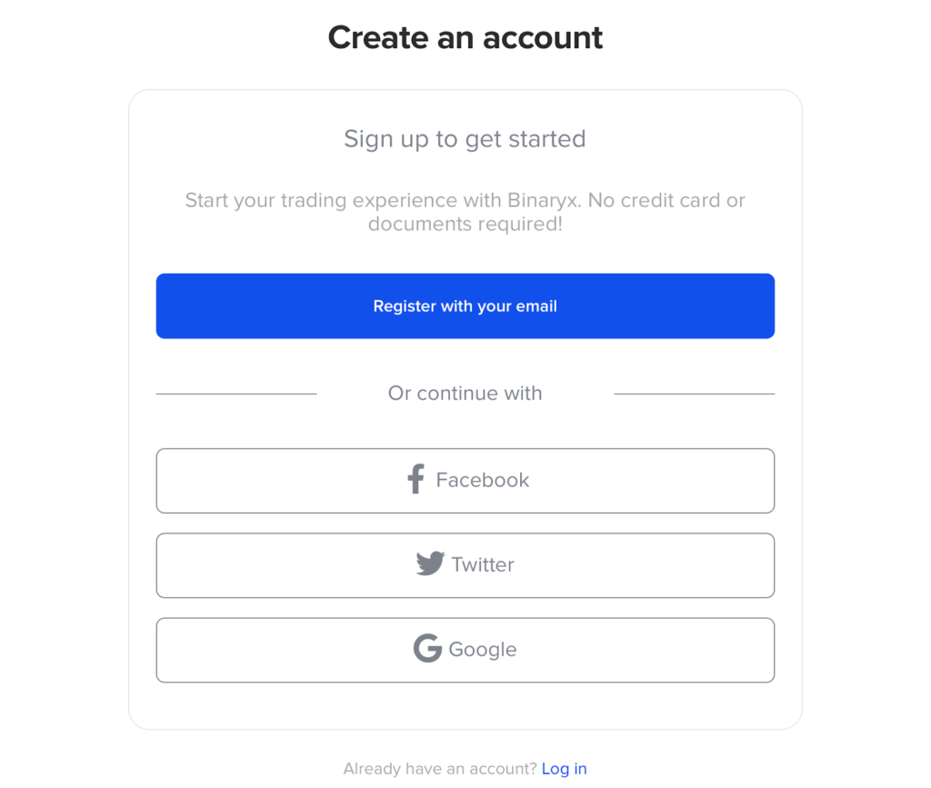 Create your account 