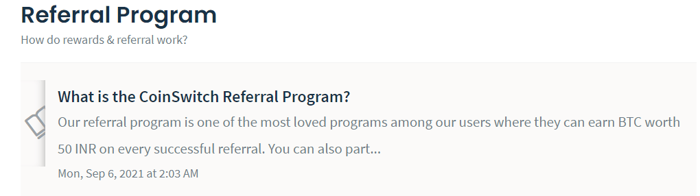 Coinswitch Referral Program