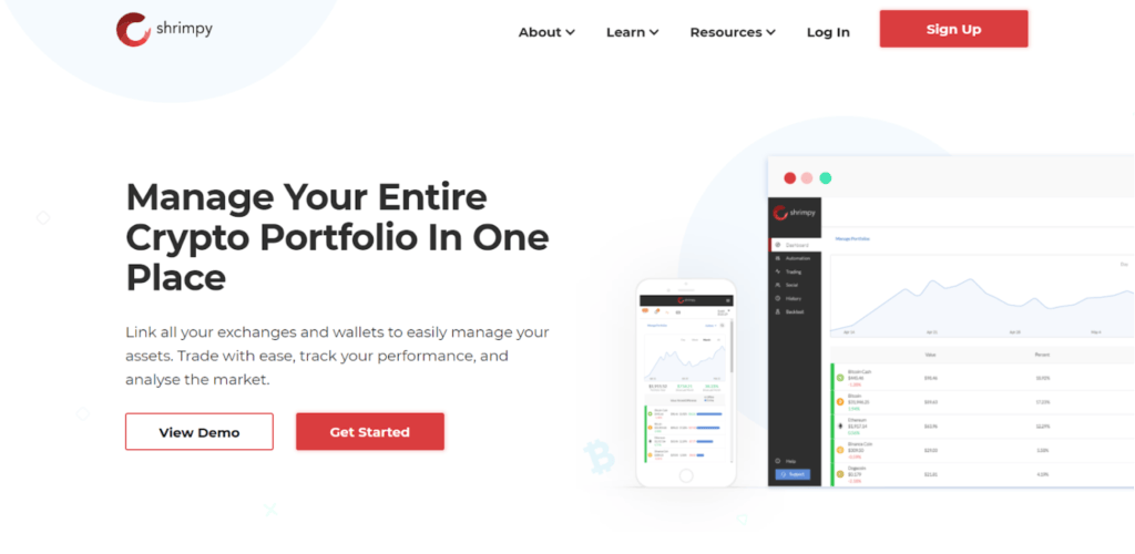 Crypto Trading Terminal: Shrimpy