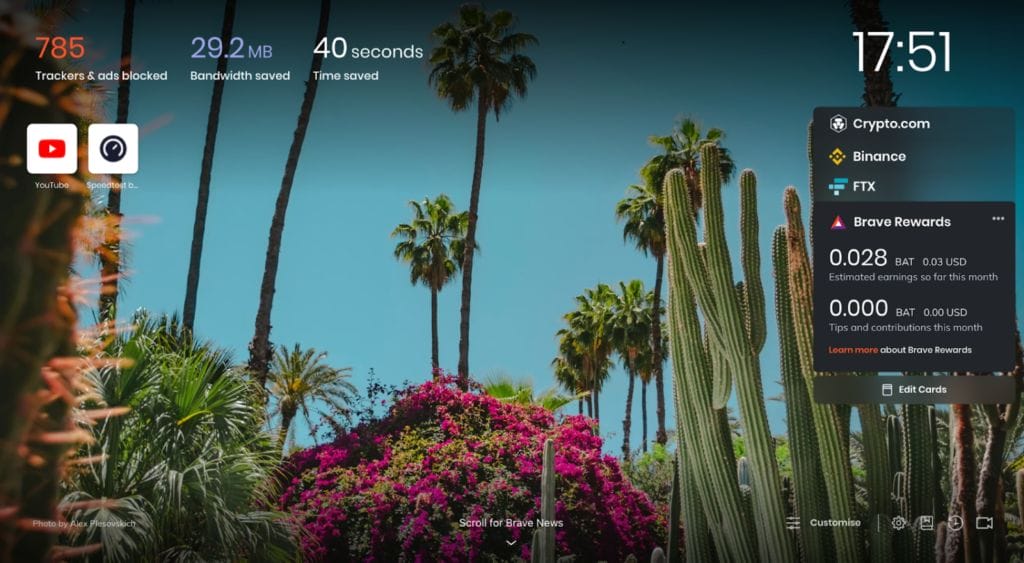 How to Earn Free Crypto on the Brave Browser? 3 Opening screen of the Brave BrowserOpening screen of the Brave Browser