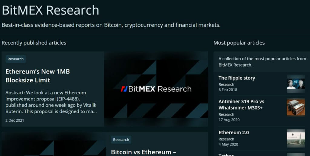 Best Cryptocurrency Blogs: BitMEX Research 