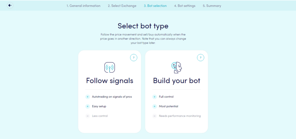 Cryptohopper Bot Selection