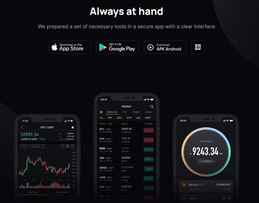 WhiteBit vs BitMart vs BYDFI - Total Comparison 9 WhiteBit Mobile App