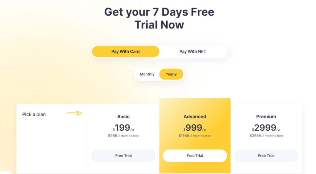 Token Metrics Crypto Data API Overview 2 Token Metrics Pricing