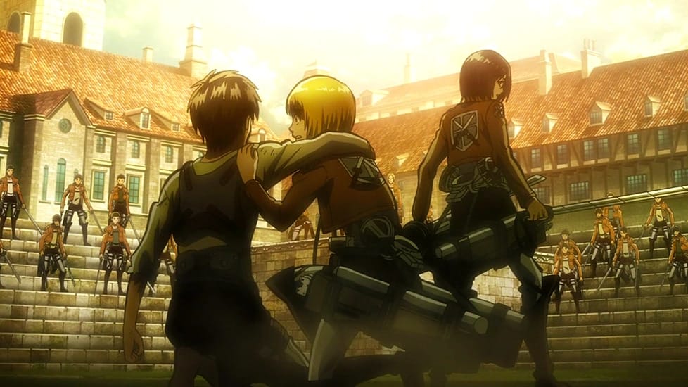 Eren Saves Mikasa and Armin (Anime Season 1, Episode 5): 