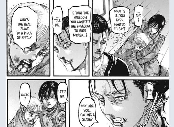 Eren's Violent Confrontation with Mikasa (Manga Chapter 112):