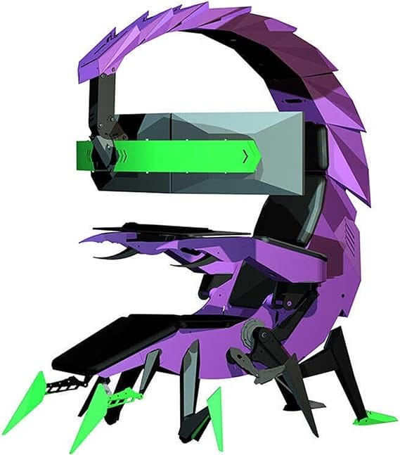 CSTAL Integrated Gaming Chair, Comfortable Ergonomic Design Computer Cockpit Chair, Adjustable Swivel E-Sports Chair, Built for The Pro, with LED Lights 
